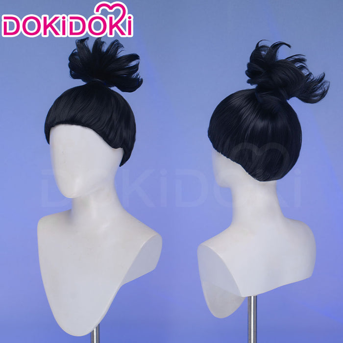 DokiDoki Anime Cosplay Wig Short High Bun Black Hair