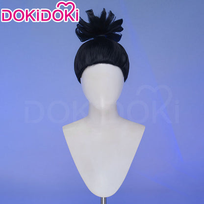 DokiDoki Anime Cosplay Wig Short High Bun Black Hair