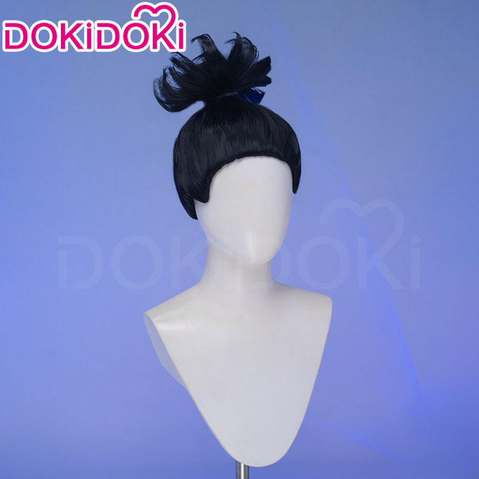 DokiDoki Anime Cosplay Wig Short High Bun Black Hair