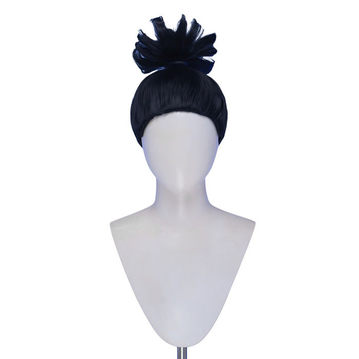 DokiDoki Anime Cosplay Wig Short High Bun Black Hair
