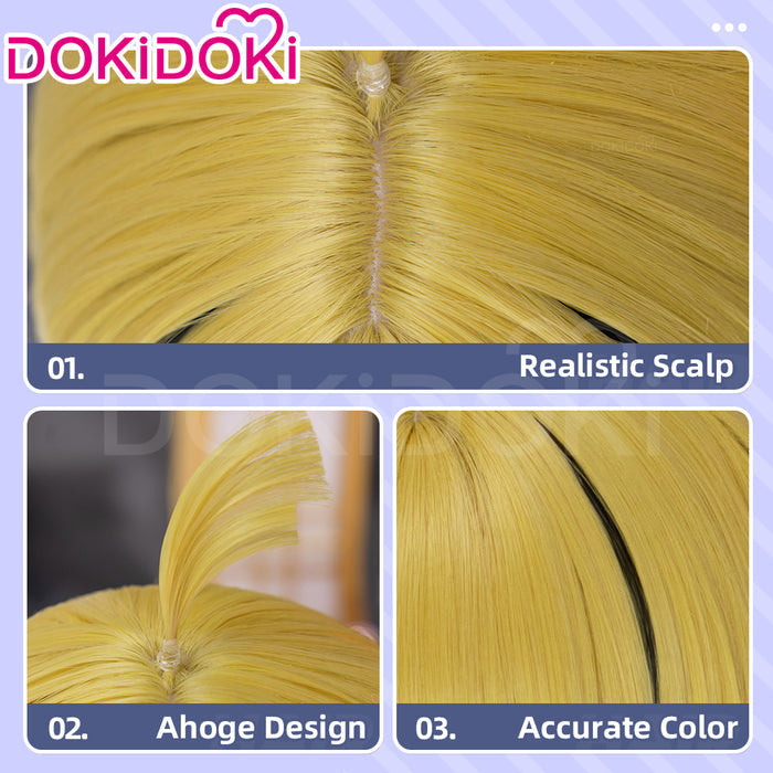 DokiDoki Anime Hell's Paradise: Jigokuraku Cosplay Yamada Asaemon Fuchi Wig Short Straight Blonde Hair