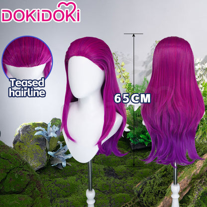 DokiDoki Anime Manga Cosplay Wig Long Curly Magenta Purple Gradient Hair