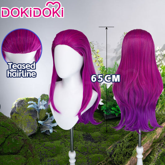 DokiDoki Anime Manga Cosplay Wig Long Curly Magenta Purple Gradient Hair