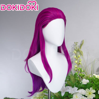 DokiDoki Anime Manga Cosplay Wig Long Curly Magenta Purple Gradient Hair