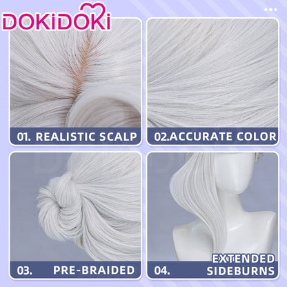 DokiDoki Anime Manga GACHIAKUTA Cosplay Too Lily Wig Long Curly Silver Pre-Braided Hair