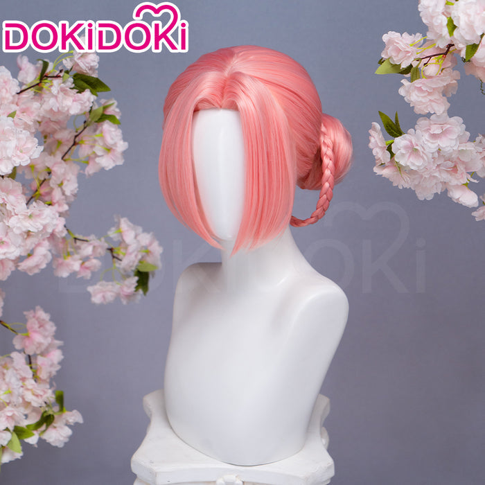 DokiDoki Anime Manga Hell's Paradise: Jigokuraku Cosplay Mei Wig Short Pink Hair Detachable Braids