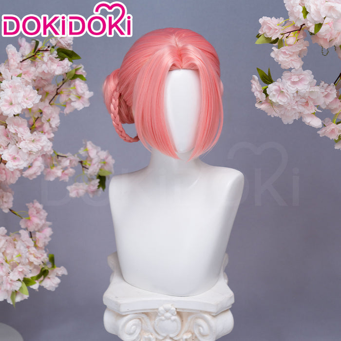 DokiDoki Anime Manga Hell's Paradise: Jigokuraku Cosplay Mei Wig Short Pink Hair Detachable Braids
