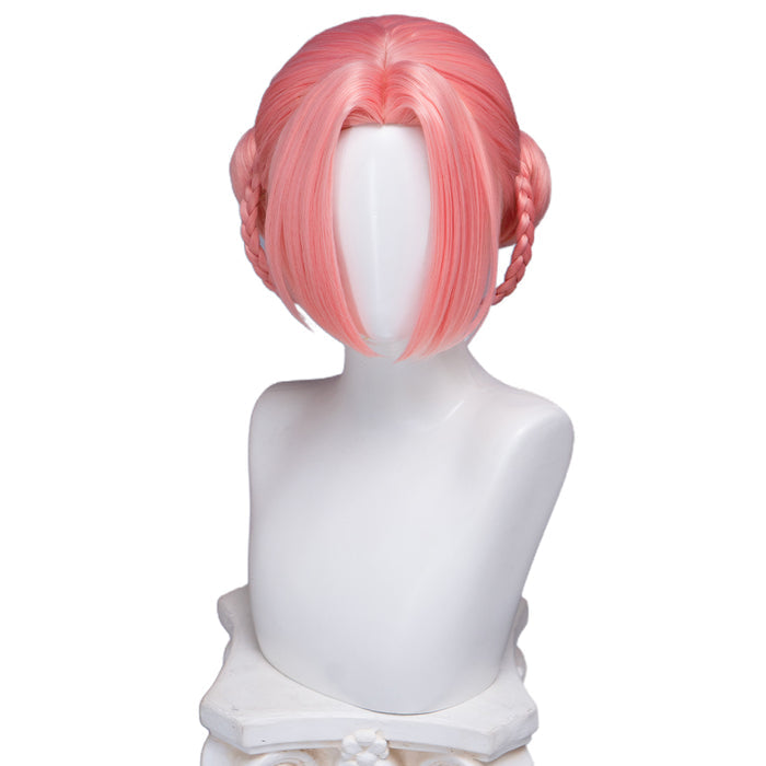 DokiDoki Anime Manga Hell's Paradise: Jigokuraku Cosplay Mei Wig Short Pink Hair Detachable Braids