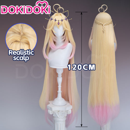 DokiDoki Anime Meitantei Pretty Cure! Cosplay Ruruka Moria Wig Long Straight Blond Pink Gradient Hair