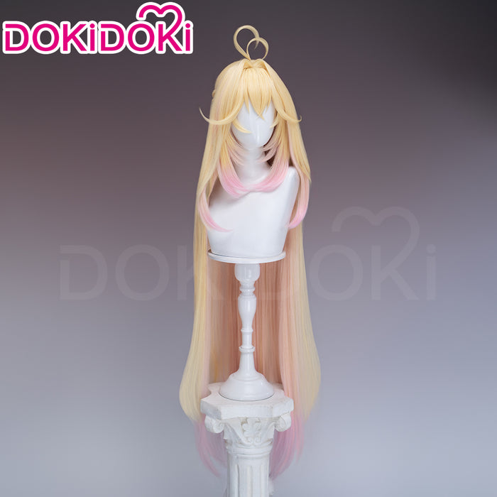 DokiDoki Anime Meitantei Pretty Cure! Cosplay Ruruka Moria Wig Long Straight Blond Pink Gradient Hair