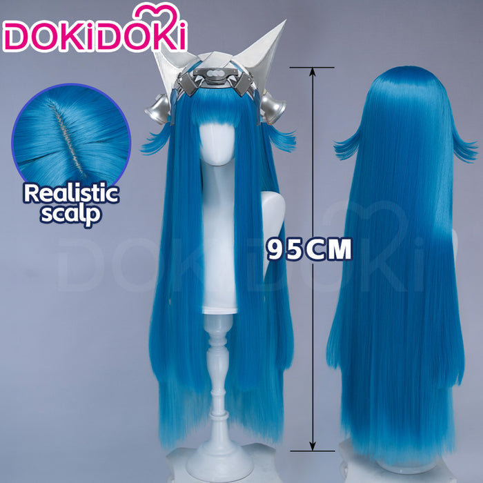 DokiDoki Game Arknights: Endfield Cosplay Last Rite Wig Long Straight Blue Hair
