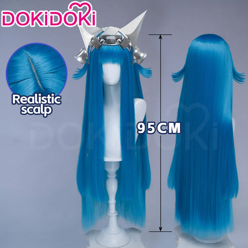 DokiDoki Game Arknights: Endfield Cosplay Last Rite Wig Long Straight Blue Hair