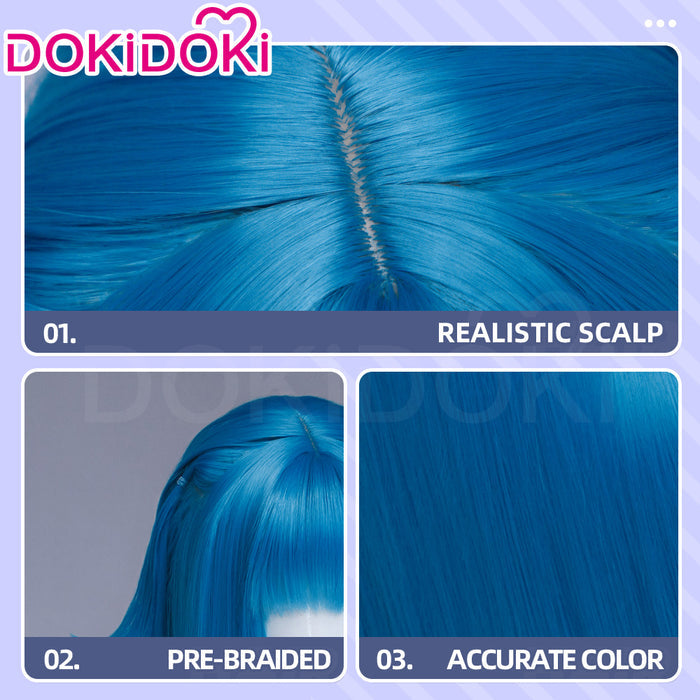DokiDoki Game Arknights: Endfield Cosplay Last Rite Wig Long Straight Blue Hair