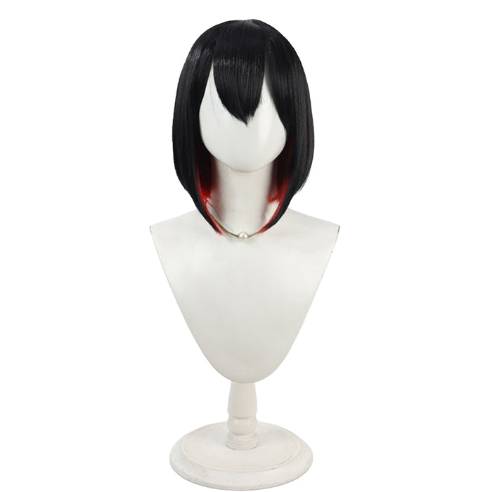 DokiDoki Game Cosplay Sexy Bunny Girl Wig Short Straight Black Red Hair