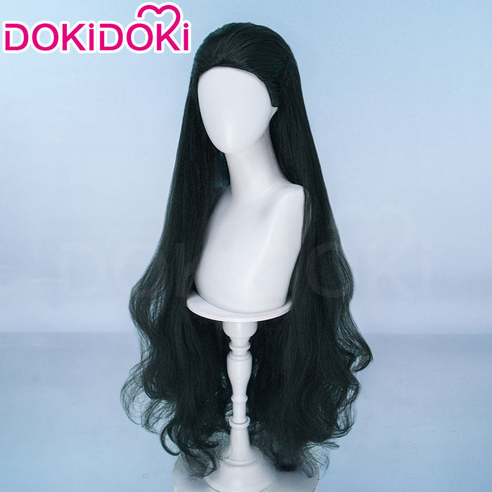 DokiDoki Game Cosplay Wig Long Curly Dark Green Hair
