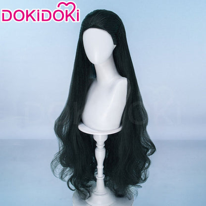 DokiDoki Game Cosplay Wig Long Curly Dark Green Hair