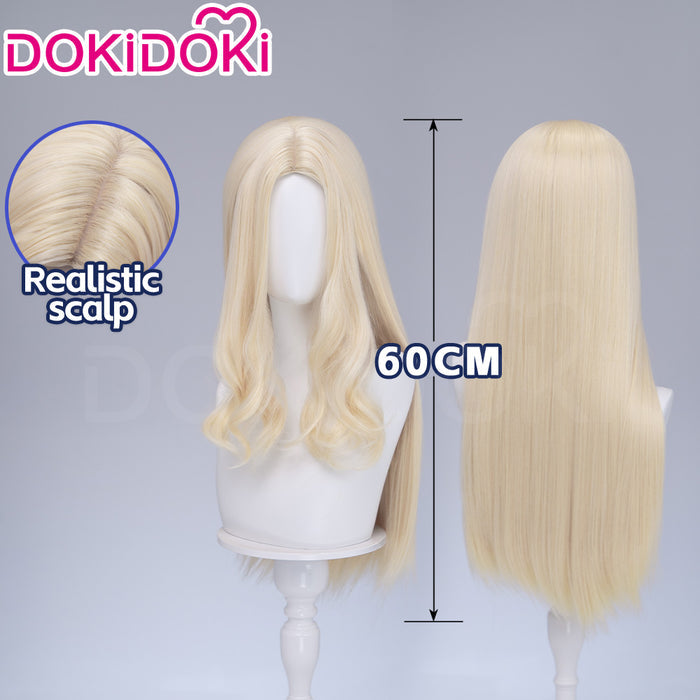 DokiDoki Game Cosplay Wig Long Straight Blonde Hair