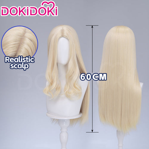 DokiDoki Game Cosplay Wig Long Straight Blonde Hair