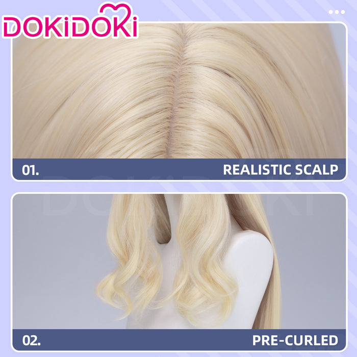 DokiDoki Game Cosplay Wig Long Straight Blonde Hair