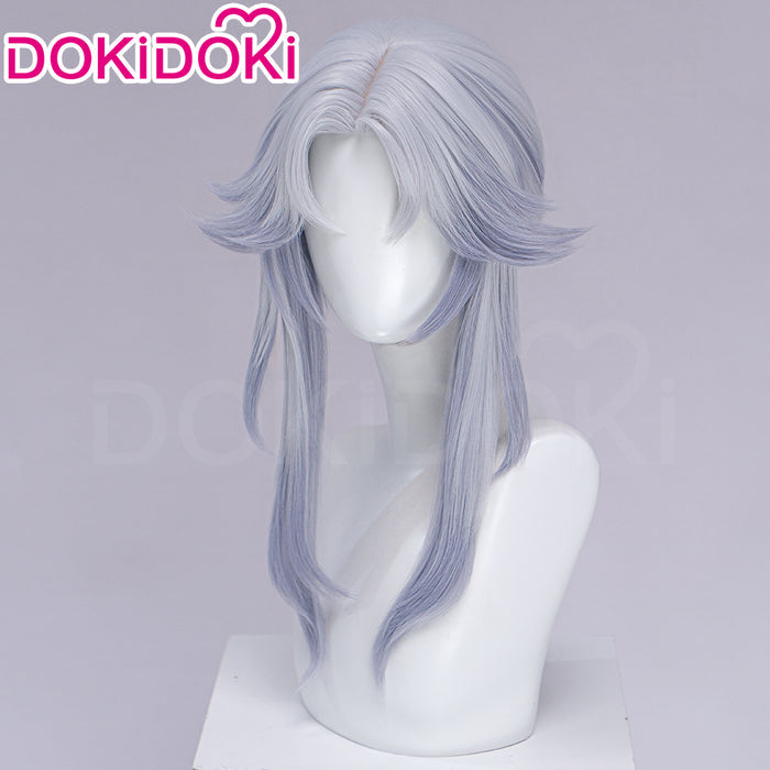 DokiDoki Game Genshin Impact Cosplay Canon Wig Long Grey Gradient Goddess Of The Forst Moon