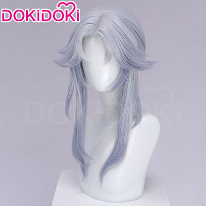 DokiDoki Game Genshin Impact Cosplay Canon Wig Long Grey Gradient Goddess Of The Forst Moon