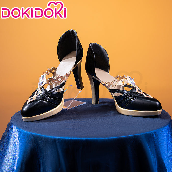 DokiDoki Game Genshin Impact Cosplay Rhinedottir / Naberius Shoes Gold “ R ” Song of the Welkin Moon