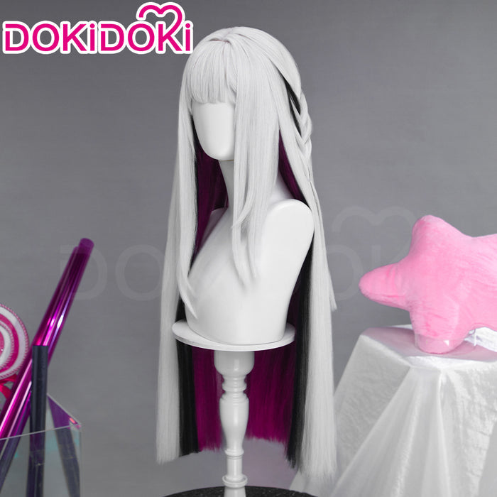 DokiDoki Game Honkai: Star Rail Cosplay Nihilux Wig Long Straight White Black Purple Hair Braids Planarcadia