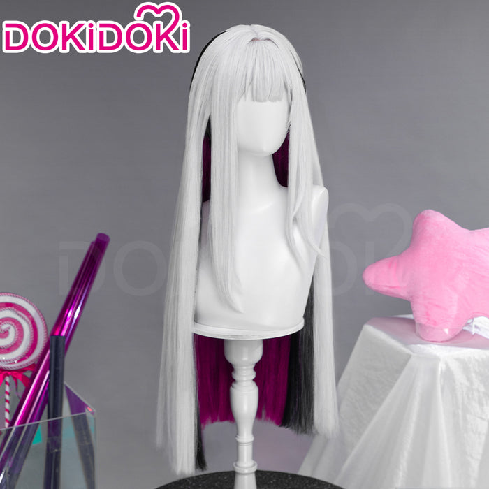 DokiDoki Game Honkai: Star Rail Cosplay Nihilux Wig Long Straight White Black Purple Hair Braids Planarcadia