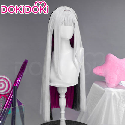 DokiDoki Game Honkai: Star Rail Cosplay Nihilux Wig Long Straight White Black Purple Hair Braids Planarcadia