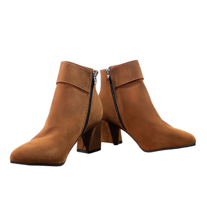 DokiDoki Manga Anime Cosplay Shoes Brown Side-Zip High Heels