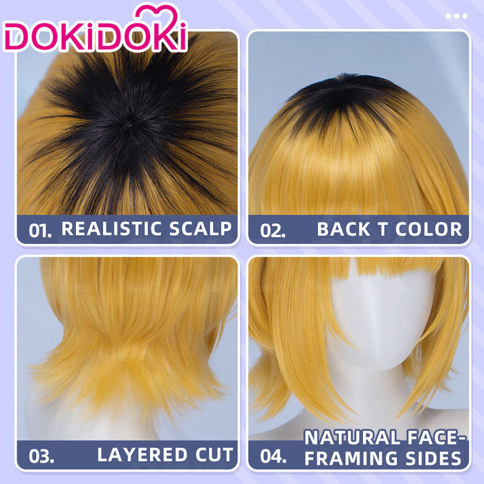 DokiDoki Manga Anime Oshi no Ko Cosplay Mem-Cho Wig Short Blonde Black Hair