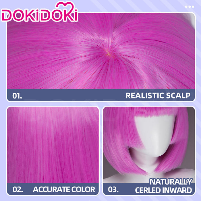 DokiDoki Mange Anime Cosplay Wig Pink Short Straight BOBO Hair