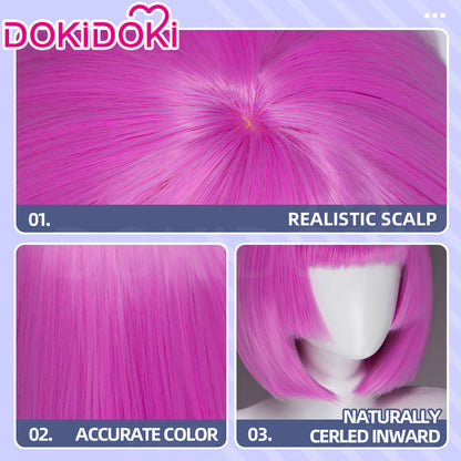 DokiDoki Mange Anime Cosplay Wig Pink Short Straight BOBO Hair