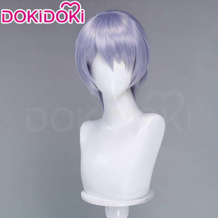DokiDoki Mange Anime Cosplay Wig Short Straight Silver Hair