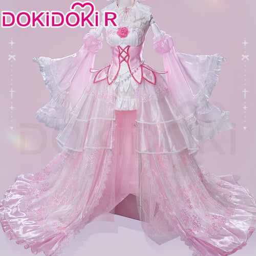 DokiDoki-R Anime Cosplay Costume Pink Crystal Long Dress