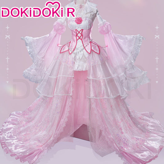 DokiDoki-R Anime Cosplay Costume Pink Crystal Long Dress