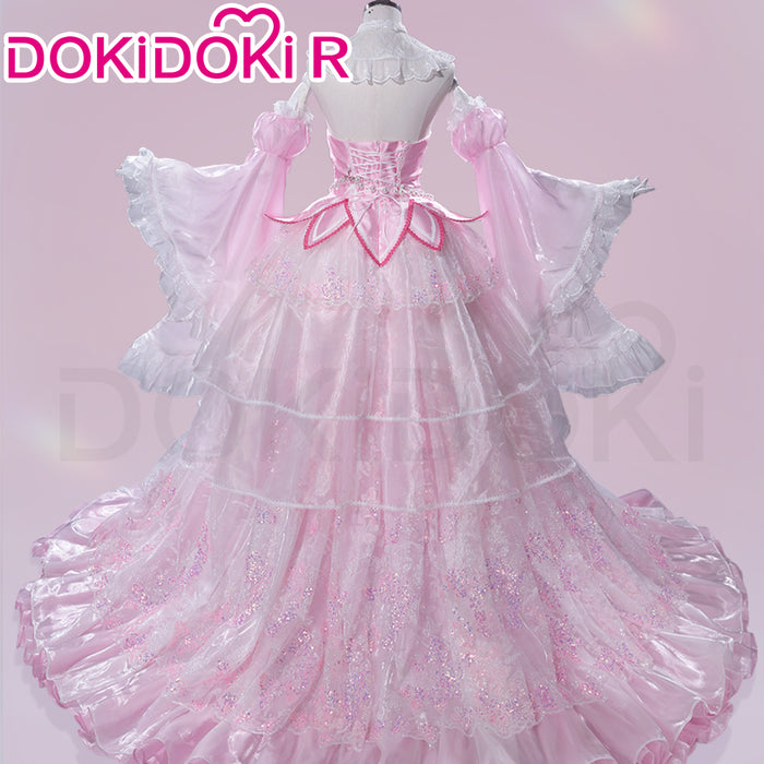 DokiDoki-R Anime Cosplay Costume Pink Crystal Long Dress