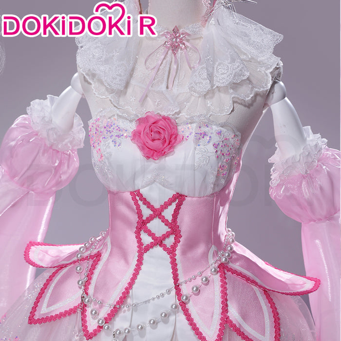 DokiDoki-R Anime Cosplay Costume Pink Crystal Long Dress