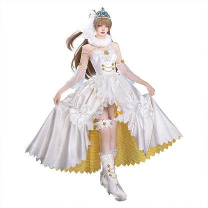 DokiDoki-R Anime LoveLive! School Idol Project Cosplay Minami Kotori Bride Costume White Wedding Dress