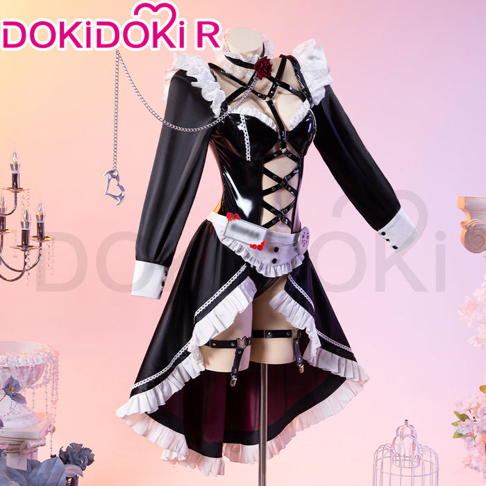 DokiDoki-R Game Cosplay Costume Black Sexy Maid