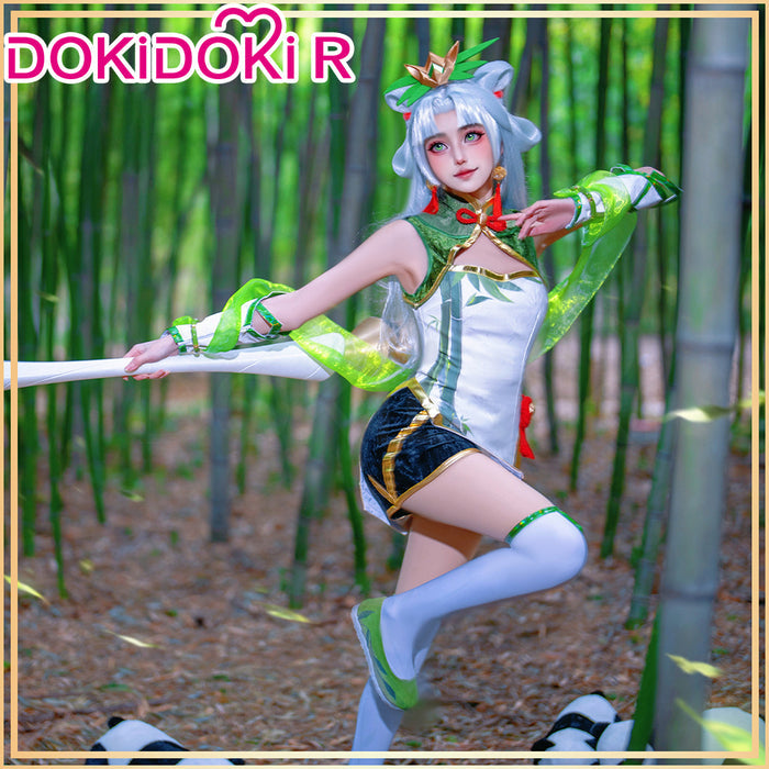 DokiDoki-R Game Cosplay Panda Skin Green Costume Bamboo Green Dress