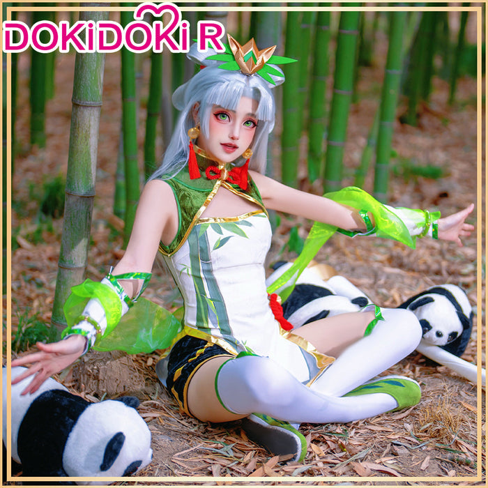 DokiDoki-R Game Cosplay Panda Skin Green Costume Bamboo Green Dress