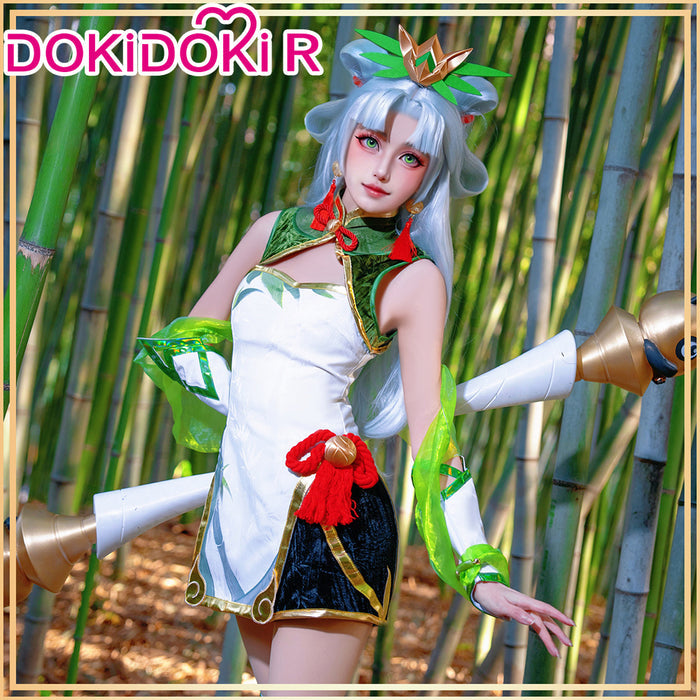 DokiDoki-R Game Cosplay Panda Skin Green Costume Bamboo Green Dress