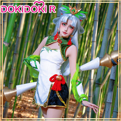 DokiDoki-R Game Cosplay Panda Skin Green Costume Bamboo Green Dress