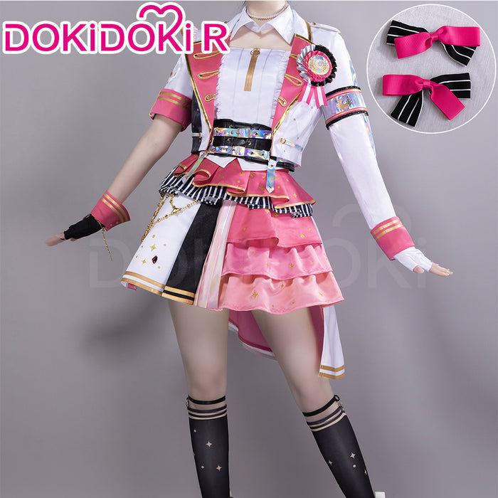 DokiDoki-R Game Cosplay Pink White Green Dress Costume Thanks Festival