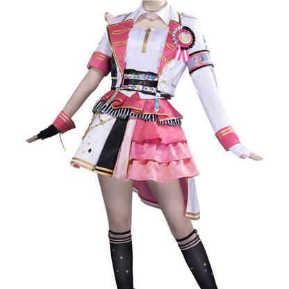 DokiDoki-R Game Cosplay Pink White Green Dress Costume Thanks Festival