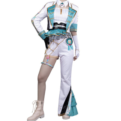 DokiDoki-R Game Cosplay Pink White Green Dress Costume Thanks Festival