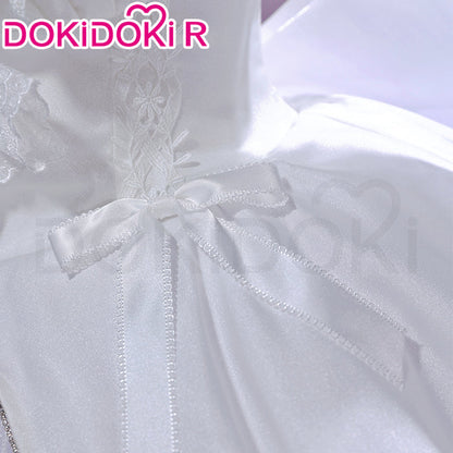 DokiDoki-R Game Cosplay White Dress Purple Ribbon Costume Formal Dress