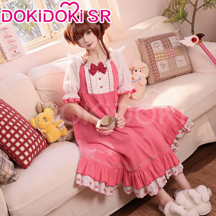 DokiDoki-SR Anime Card Captor Sakura Cosplay Kinomoto Sakura Costume Pink Pajamas / Nightgown Dress Summer Wear