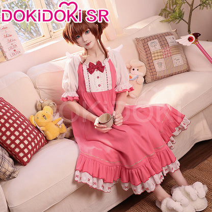 DokiDoki-SR Anime Card Captor Sakura Cosplay Kinomoto Sakura Costume Pink Pajamas / Nightgown Dress Summer Wear
